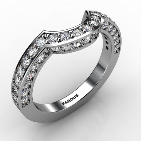 18k White Gold Wedding Band 0.586cts SKU: 0300715-18kw