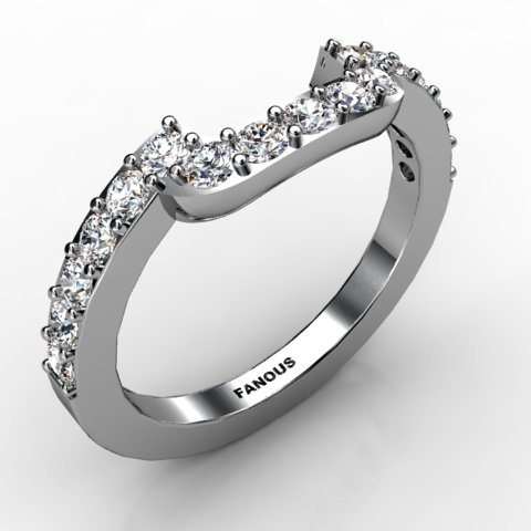 18k White Gold Wedding Band 0.646cts SKU: 0300716-18kw